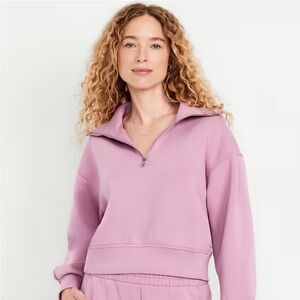 Bounce Fleece Half-Zip Pullover Sweatshirt DusK Bloom Sz XL